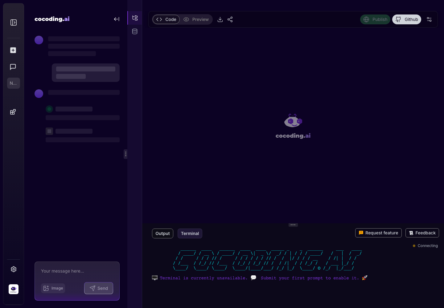 Cocoding AI code tab in a project workspace