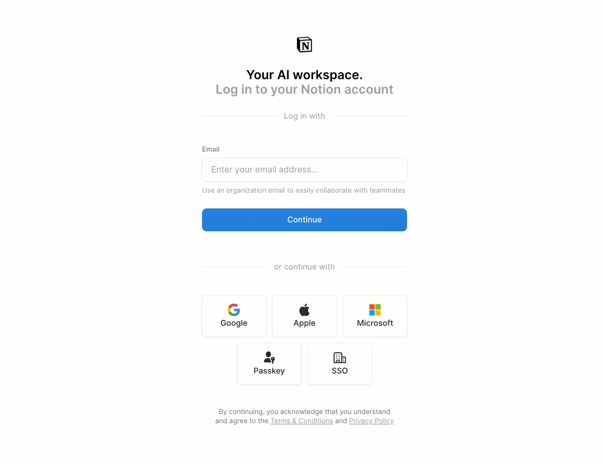 Notion integrations settings entry point